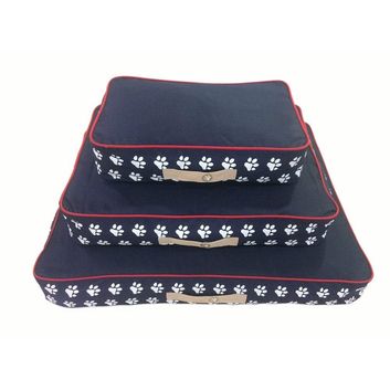 Companion Country Dog Mattress - Navy/White/Red Binding alternative