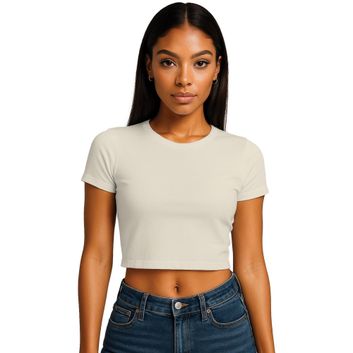 Casual Classics Combed 220 Ladies Cropped Baby T-Shirt - Ecru