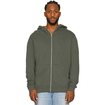 Casual Classics Ringspun Blended 280 Core Zip Hood - Khaki Olive