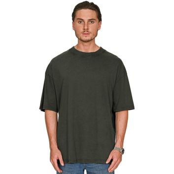 Casual Classics Ringspun Combed 180 Acid Wash Oversize T-Shirt - Faded Khaki Olive