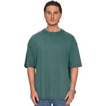 Casual Classics Ringspun Combed 180 Acid Wash Oversize T-Shirt - Faded Rainforest Green