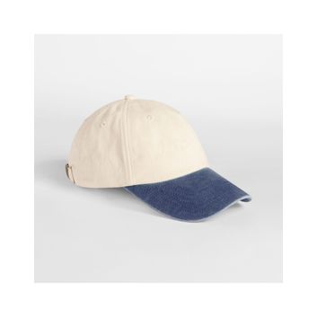 Beechfield Contrast Peak Low Profile Vintage Cap Natural/Vintage Denim