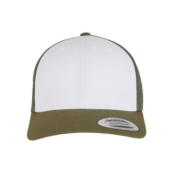 Flexfit Retro Trucker Colored Front Moss Green/White/Olive