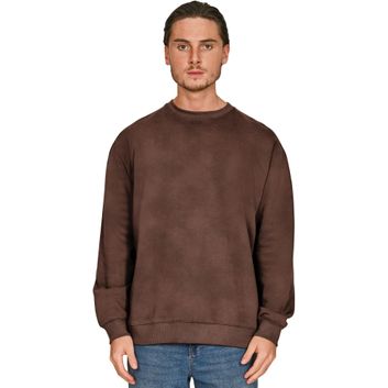 Casual Classics Premium Combed 330 Acid Wash Oversized Sweatshirt - Acid Chocolate