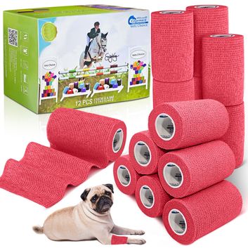 Equimed 10Cm Vetwrap 12 Wraps Cerise Pink