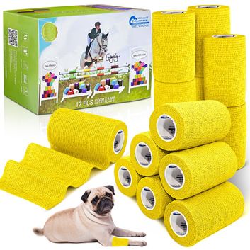 Equimed 10Cm Vetwrap 12 Wraps Lemon Yellow