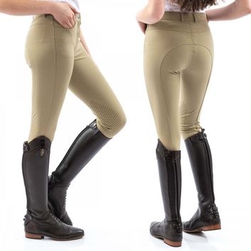 Whitaker B155L Clayton Ladies Breeches With Grip Knee Khaki