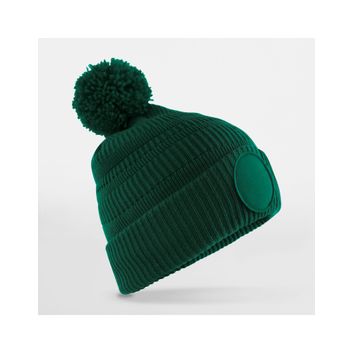 Beechfield Fan Patch Beanie _x000D_ Bottle Green