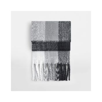 Beechfield Fluffy Check Scarf Grey Check