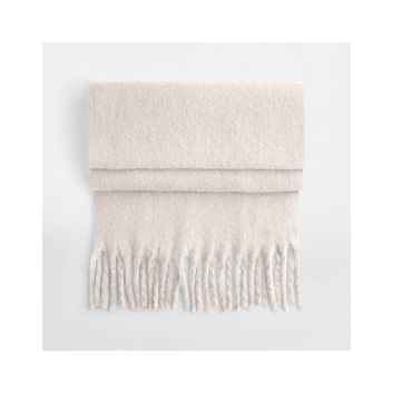 Beechfield Fluffy Scarf Natural Stone