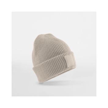Beechfield Kids Cuff Tonal Patch Beanie Natural Stone