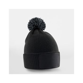 Beechfield Kids Snowstar Patch Beanie Black/Graphite