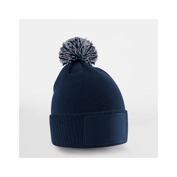 Beechfield Kids Snowstar Patch Beanie French Navy/Light Grey