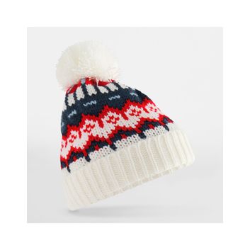 Beechfield Retro Ski Beanie White Out