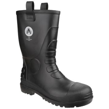 Amblers FS90 Waterproof PVC Pull on Safety Rigger Boot Black