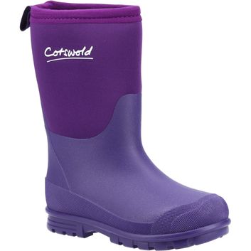 Children's Cotswold Hilly Neoprene Wellington Boot Purple alternative