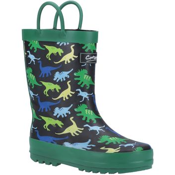 Children's Cotswold Sprinkle Junior Wellington Boot Dinosaur