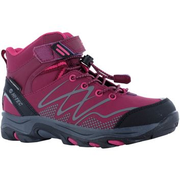 Children's Hi-Tec Blackout Mid Boots Dark Rose/Fuchsia