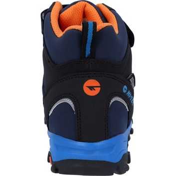 Children's Hi-Tec Blackout Mid Boots Navy/Orange/Lake Blue alternative