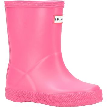 Children's Hunter Kids First (Matte) Wellington Bright Pink