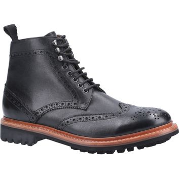 Cotswold Rissington Commando Goodyear Welt Boot Black
