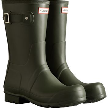 Hunter Original Short Wellington Boots Dark Olive Green