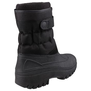Ladies Cotswold Chase Touch Fastening and Zip up Winter Boot Black alternative