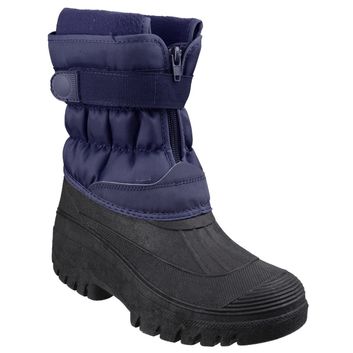 Ladies Cotswold Chase Touch Fastening and Zip up Winter Boot Navy
