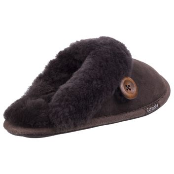 Ladies Cotswold Lechlade Sheepskin Mule Slipper Chocolate alternative