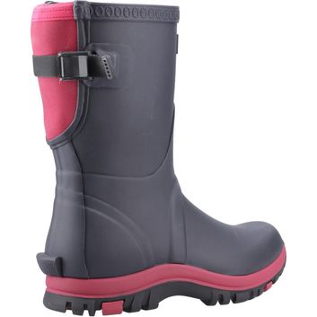 Ladies Cotswold Realm Adjustable Short Wellington Boot Navy/Pink alternative