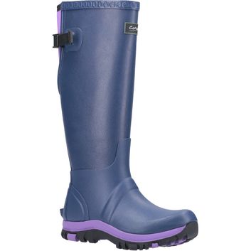 Ladies Cotswold Realm Adjustable Wellington Boot Blue/Purple