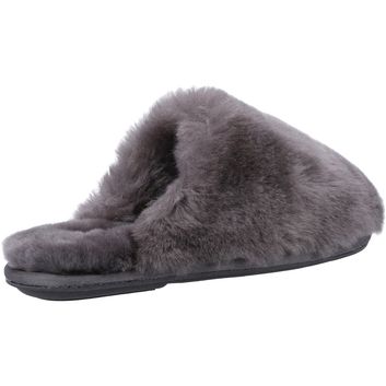 Ladies Cotswold Salperton Sheepskin Mule Slipper Grey alternative