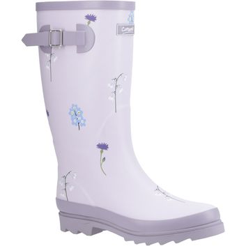 Ladies Cotswold Wildflower Tall Wellingtons Lilac