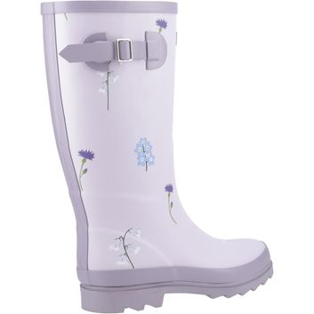 Ladies Cotswold Wildflower Tall Wellingtons Lilac alternative