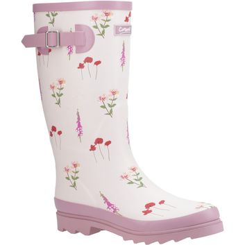 Ladies Cotswold Wildflower Tall Wellingtons Pink