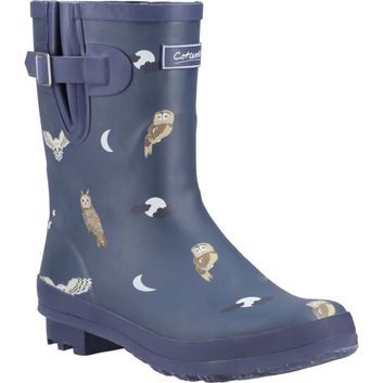Ladies Cotswold Woodland Mid Wellingtons Owls