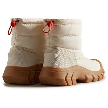 Ladies Hunter Intrepid Short Snow Boot White Willow/Gum alternative