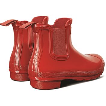Ladies Hunter Original Chelsea Gloss Boot Military Red alternative