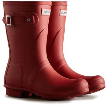 Ladies Hunter Original Short Wellington Boots RED