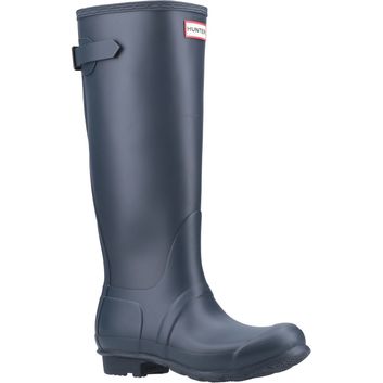 Ladies Hunter Original Tall Back Adjustable Wellington Boots Navy