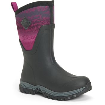 Ladies Muck Boots Arctic Sport Mid Wellington Boots Black/Magenta