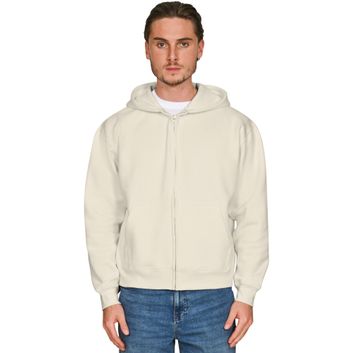 Casual Classics Combed 280 Boxy Oversize Zip Hood - Ecru