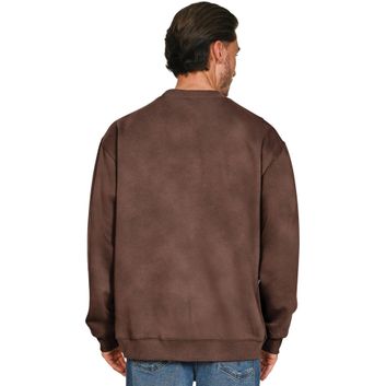 Casual Classics Premium Combed 330 Acid Wash Oversized Extended Neck Sweatshirt - Acid Chocolate alternative