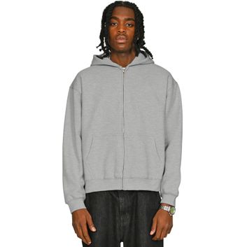 Casual Classics Premium Combed 330 Boxy Oversize Tall Zip Hood - Ash Grey
