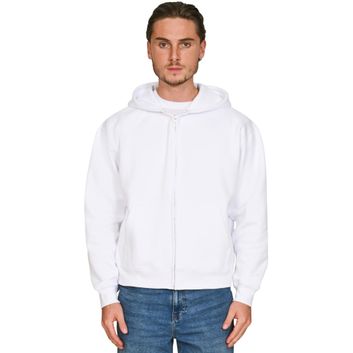 Casual Classics Premium Combed 330 Boxy Oversize Tall Zip Hood - White