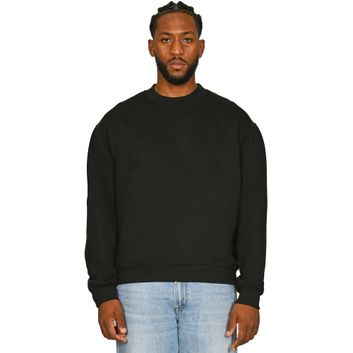 Casual Classics Premium Combed 330 Boxy Oversized Extended Neck Tall Sweatshirt - Black