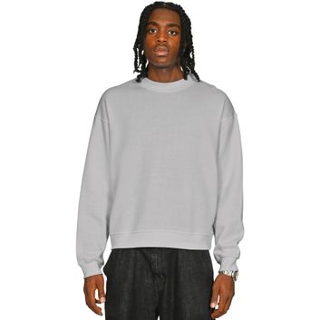 Casual Classics Premium Combed 330 Boxy Oversized Extended Neck Tall Sweatshirt - Lunar Grey alternative
