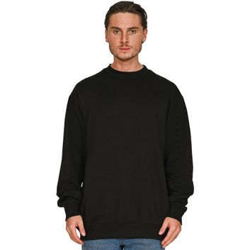 Casual Classics Premium Combed 330 Oversize Extended Neck Tall Sweatshirt - Black