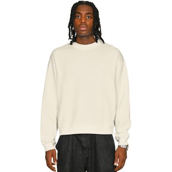 Casual Classics Ringspun Blend 280 Boxy Oversize Extended Neck Sweat - Ecru
