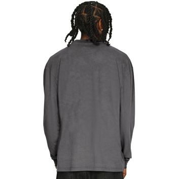 Casual Classics Ringspun Combed 180 Acid Wash Oversize Extended Neck Long Sleeve T-Shirt - Acid Charcoal alternative